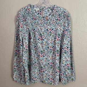 Talbots Women’s Smocked Plus Size Floral Top 2X